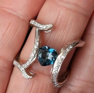 London Blue Topaz "I Love You" Ring
